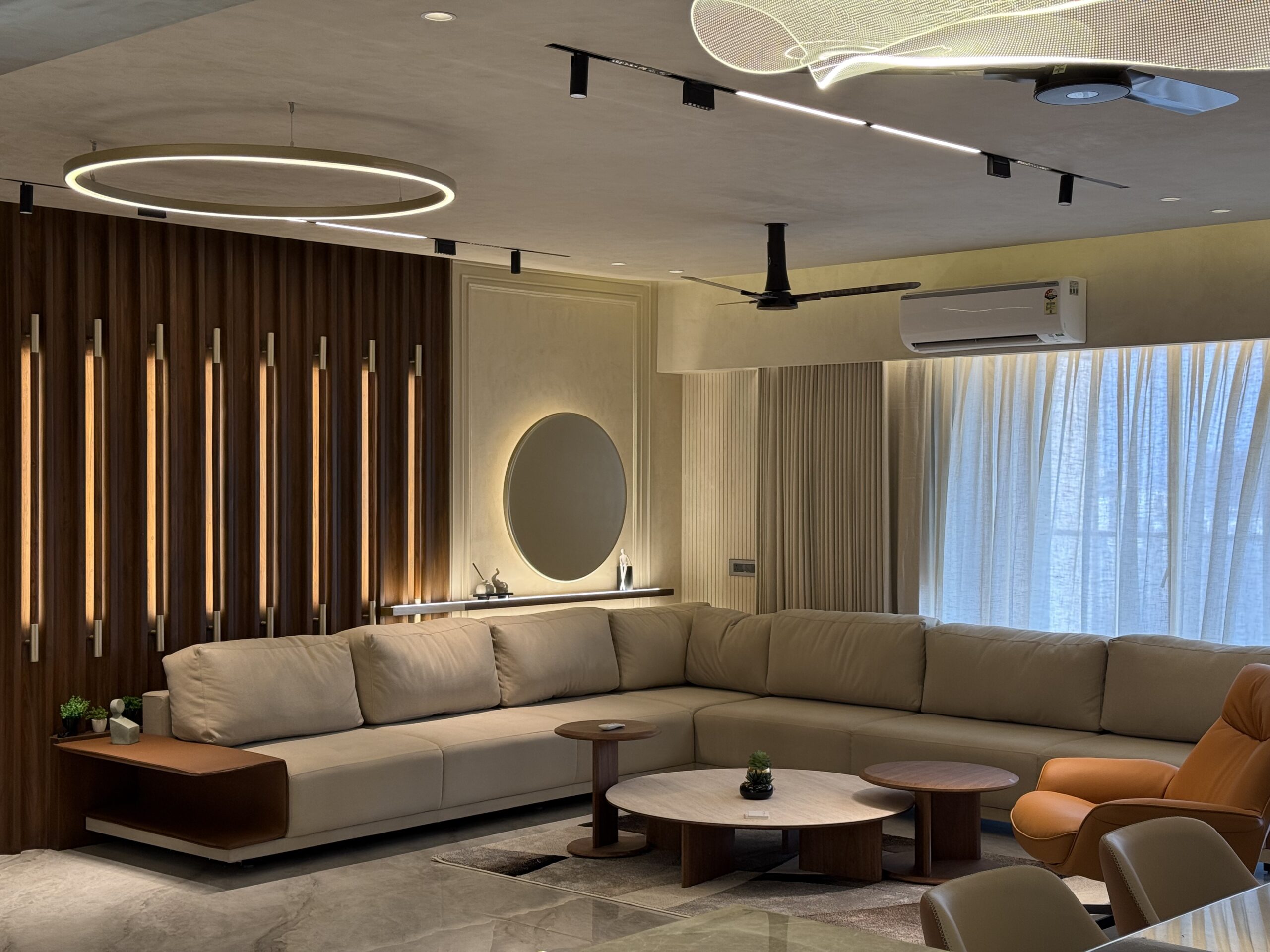 Modern living room with stylish furniture